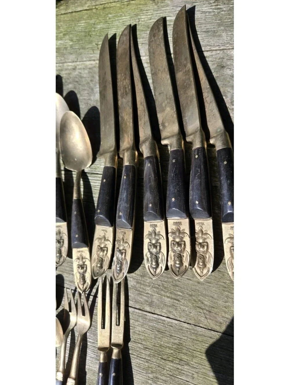 Vintage MCM Siam Thailand Goldtone Flatware Set- 22 Pieces